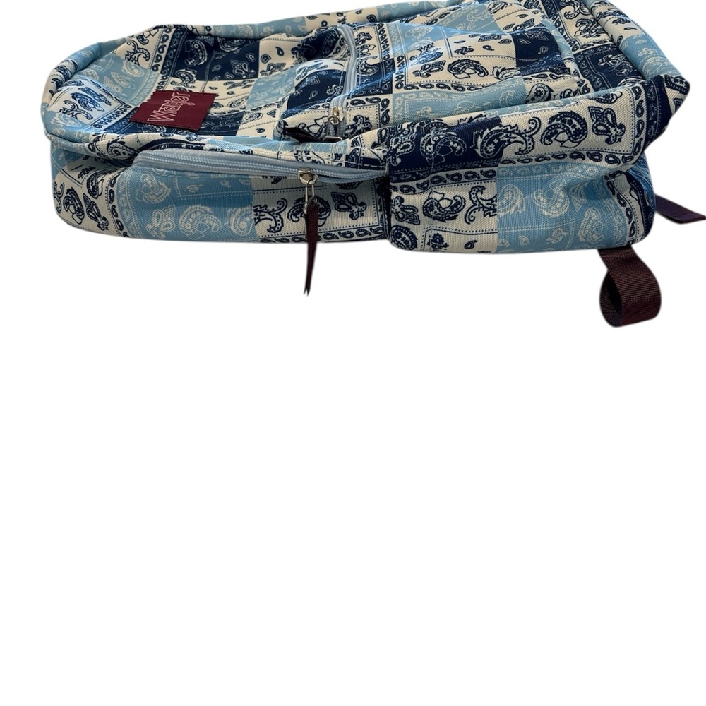 Wrangler Blue Paisley Y2K Backpack New - Picture 3 of 5